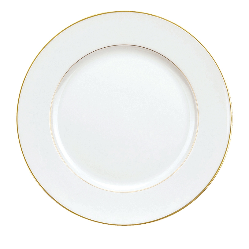 Gilded dinner plate in porcelain - Christofle